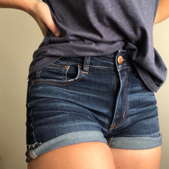Dark Denim American Eagle Shorts - Picture 2 of 4